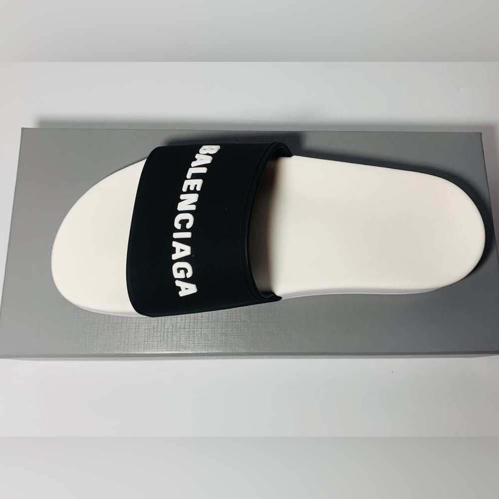 Balenciaga Men's Logo Mismatched Slide Sandal Size 8 - Picture 6 of 15